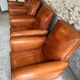 Lot de 4 fauteuils club, Cognac