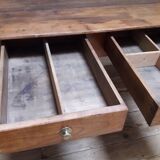 Table d’office L140,5xP80cm XIX° 2 tiroirs