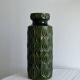 Large textured green ceramic vase