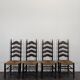 Série de 4 chaises paillées en chêne