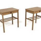 Set of 2 oak bedside tables, Sweden, 1960