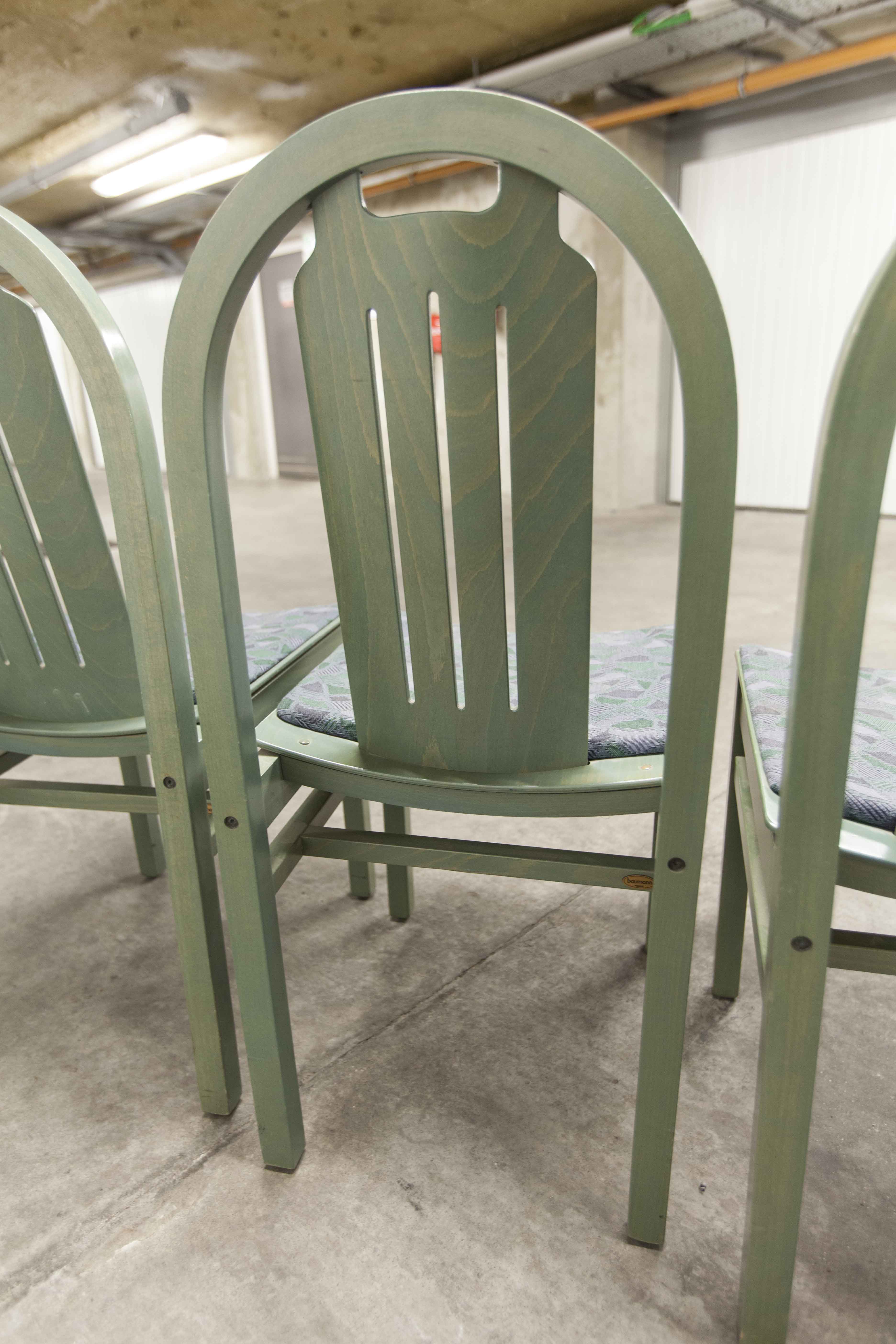 3 Baumann Argos chairs green 1990