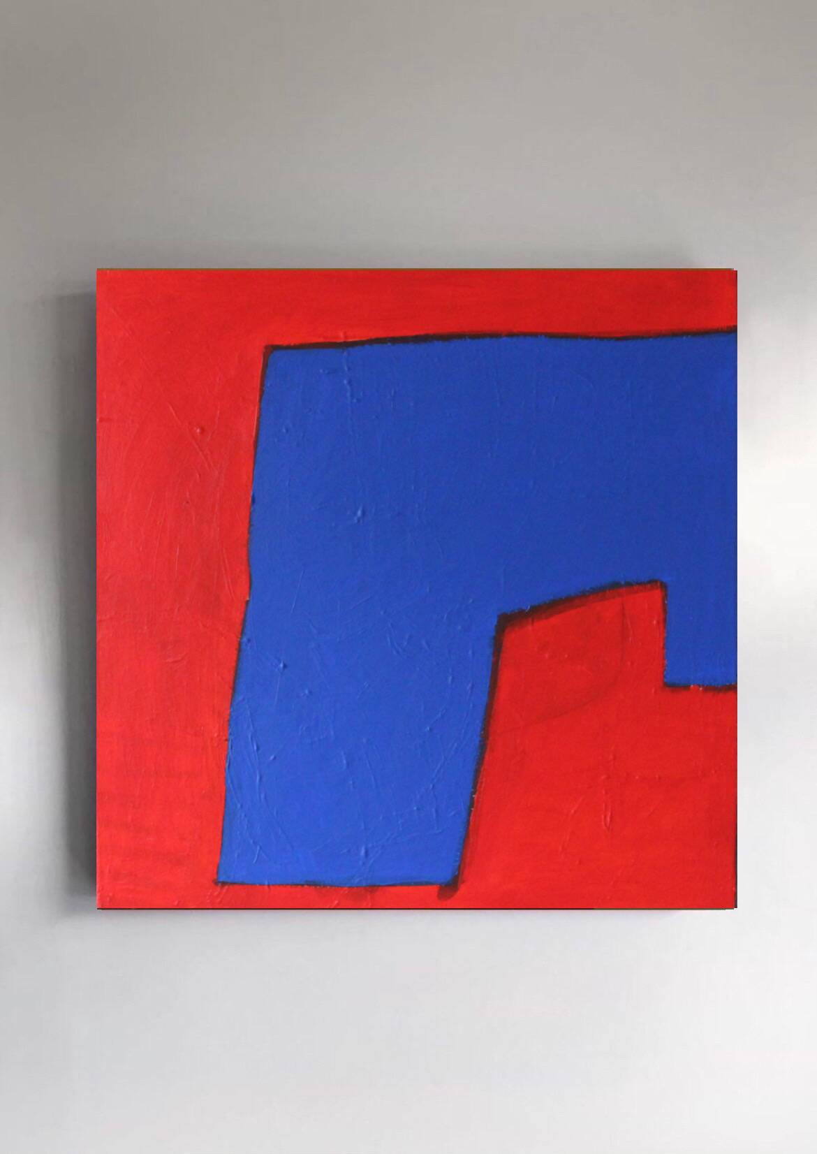 Minimalist abstract "blue shape" signed