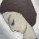 Original Swedish oil on canvas – "Lady" by Helge Holmlund – Signed – vintage and framed – 65 × 36.5 cm (25.6" × 14.4")