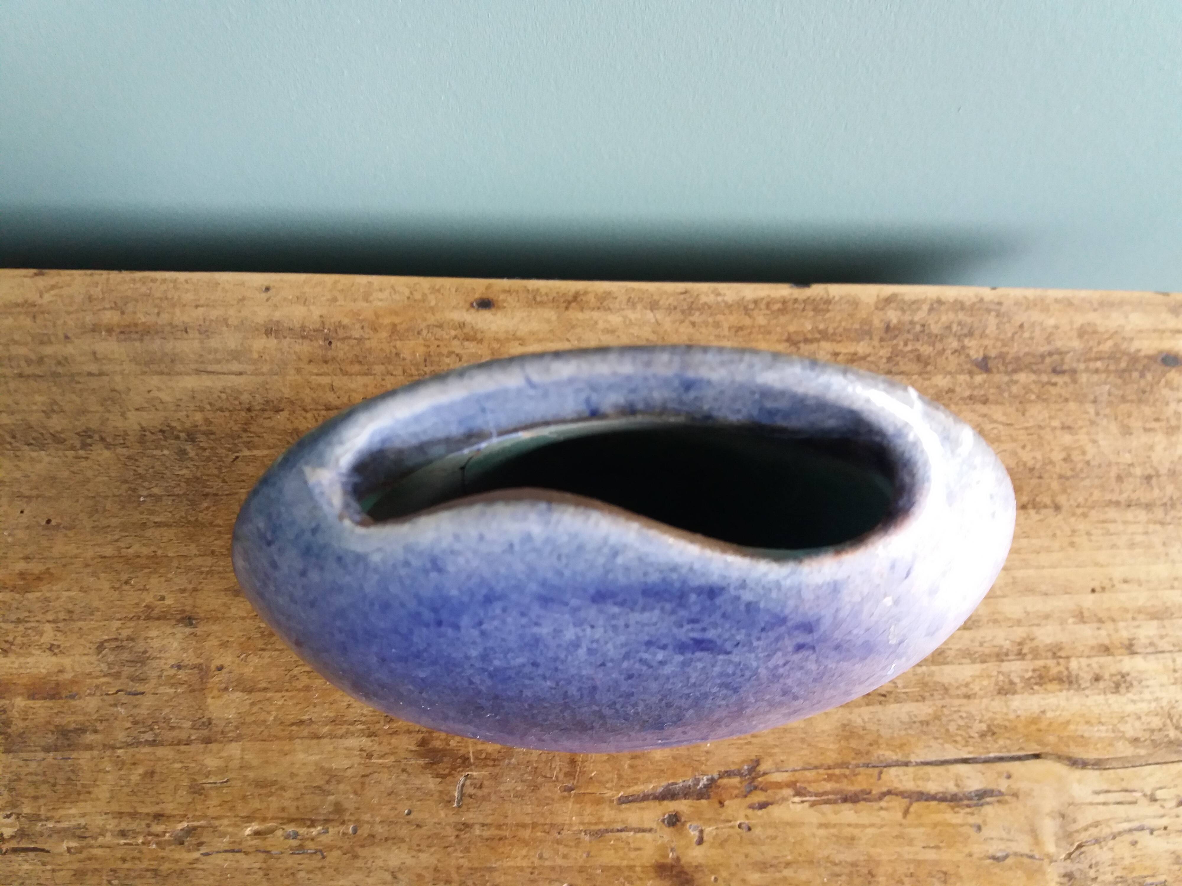 Blue ceramic lentil vase