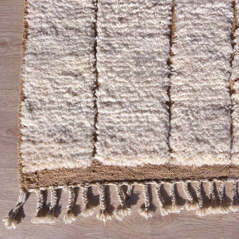 Grand tapis berbère fait main traditionnelle artisanale taille 3/4 m