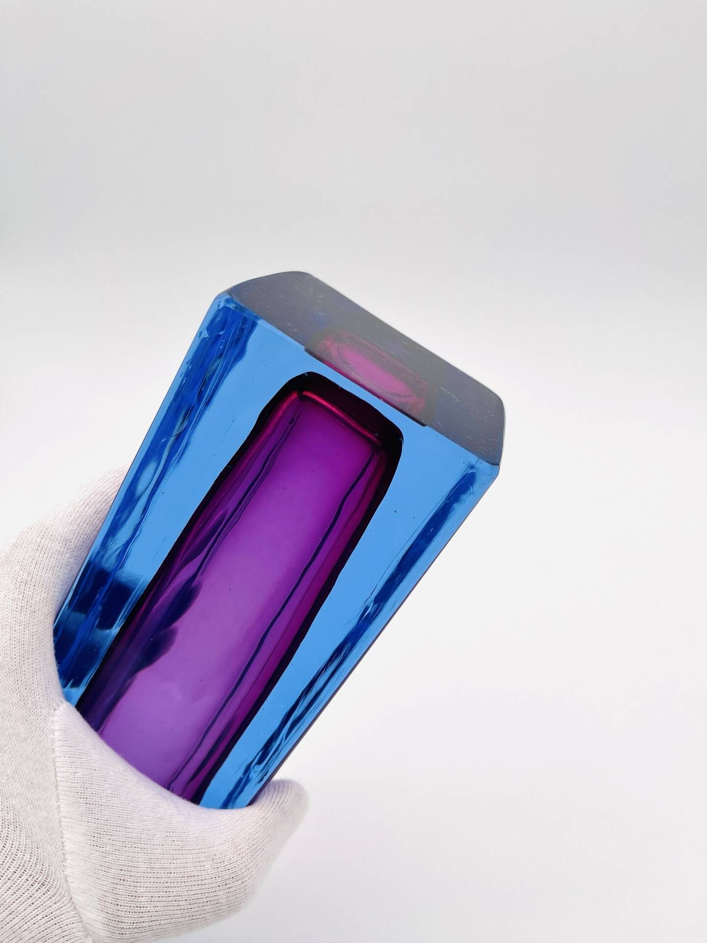 Murano Sommerso Vase Blue Purple Mandruzzato 20th Century - 27cm 3kg