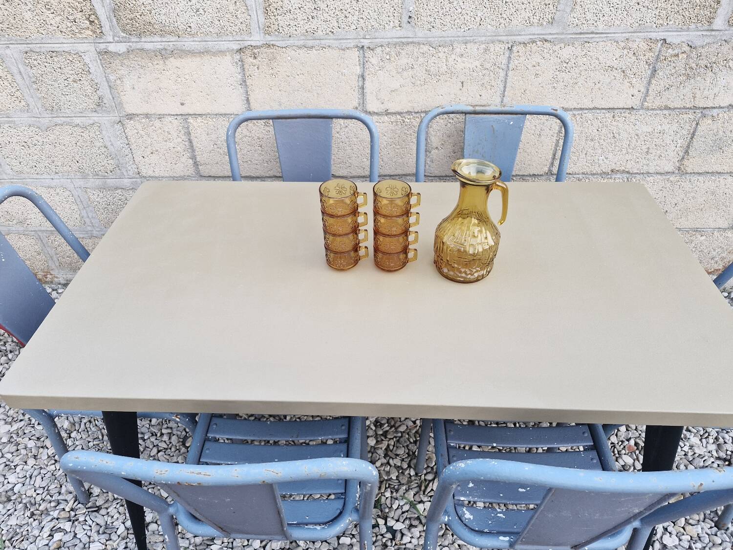 TOLIX, Large Metal Table T55 by Xavier Pauchard France, 1950s