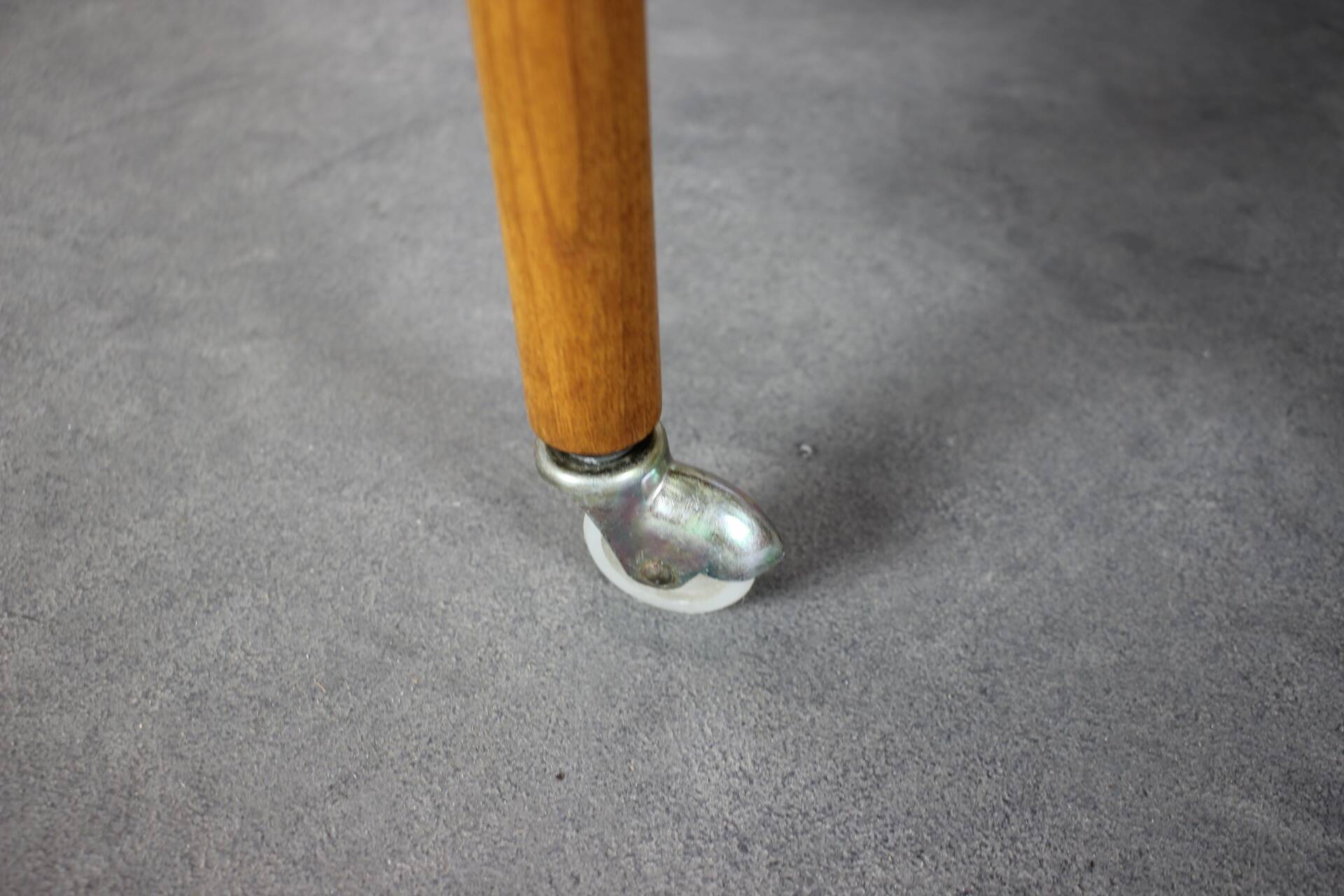 Restored Danish folding teak table with three nesting chairs by Poul Hundevad