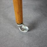 Restored Danish folding teak table with three nesting chairs by Poul Hundevad