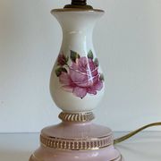 Ceramic Lamp Italy Roses and Gold