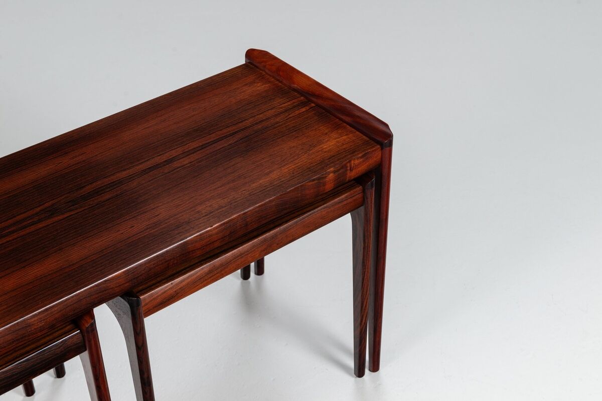 Erling Torvits nesting tables in rosewood Heltborg Mobler Denmark 1960