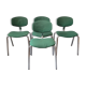 Set de 4 chaises vertes en tissu Strafor steelcase