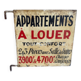 Old plaque “Apartments for rent”