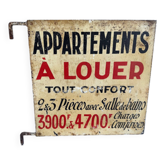 Old plaque “Apartments for rent”