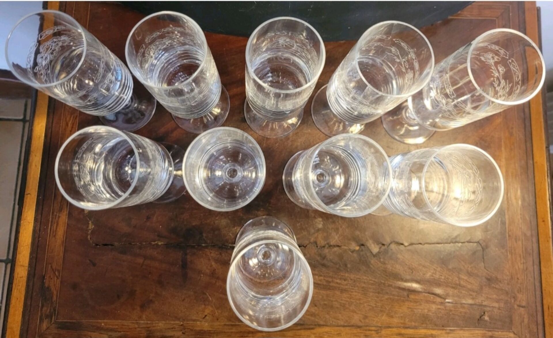 10 champagne glasses/flutes 16cl Cristal d'Arques Matignon model 70s