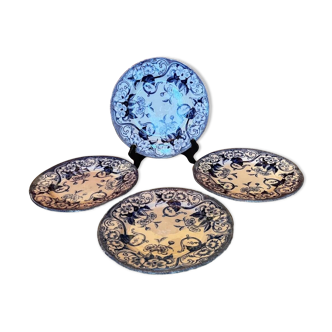 Lot de 4 assiettes  plates Creil Montereau vintage