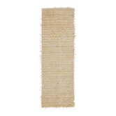 Minimalist Vintage Handknotted Ivory Tulu Runner Rug, 100% Undyed Mohair Wool