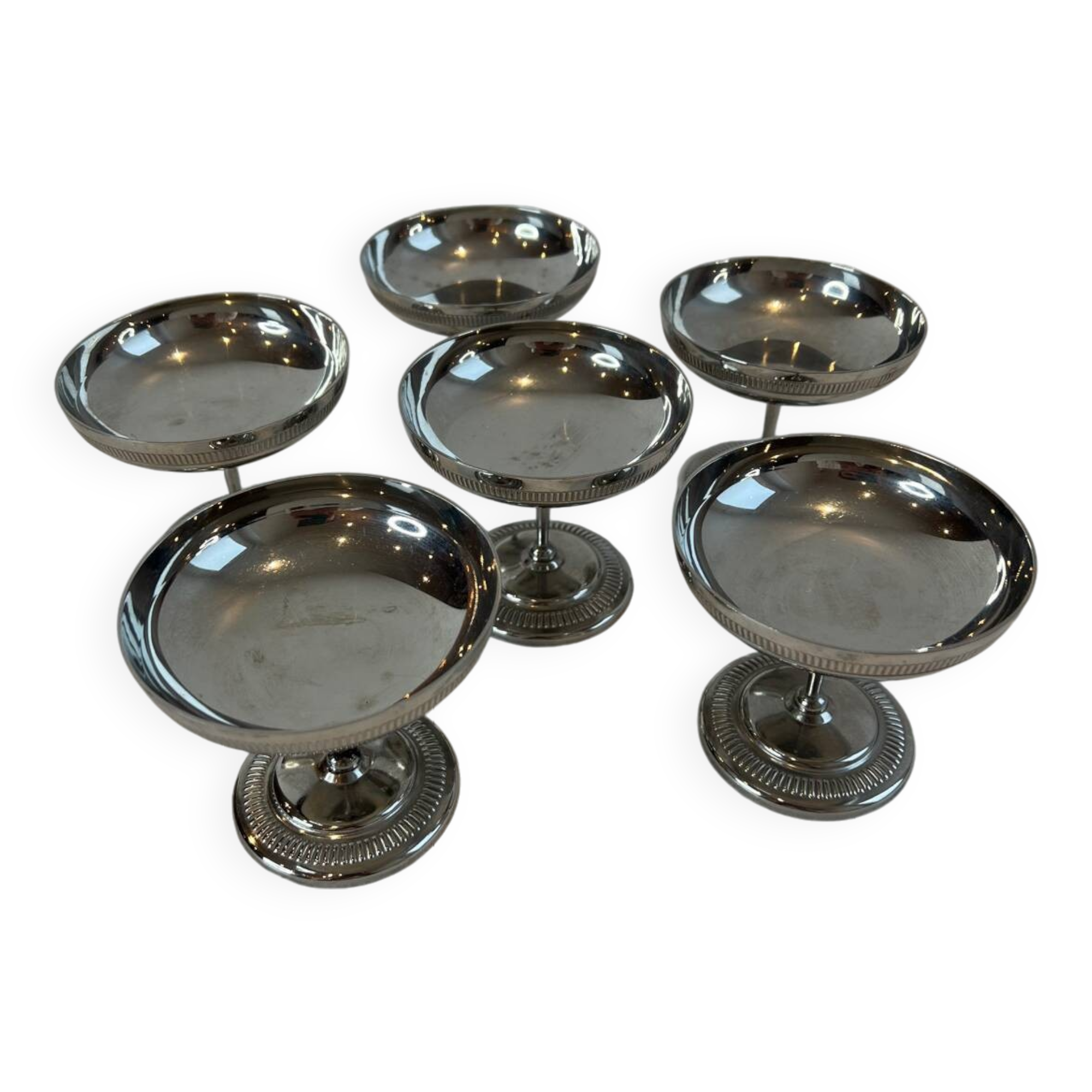 6 coupes à glace en inox