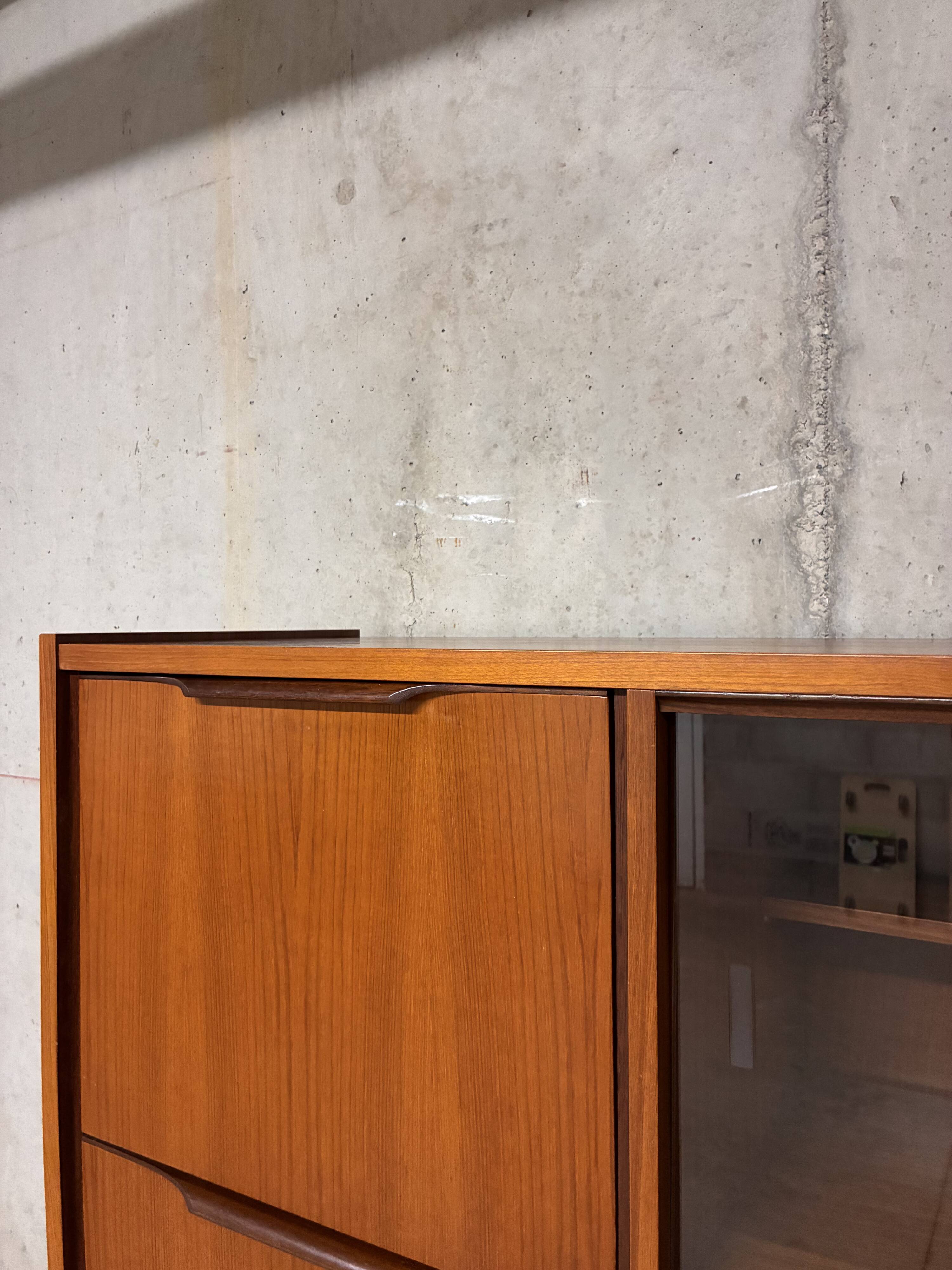 Scandinavian vintage 1960s cabinet buffet secretary display case