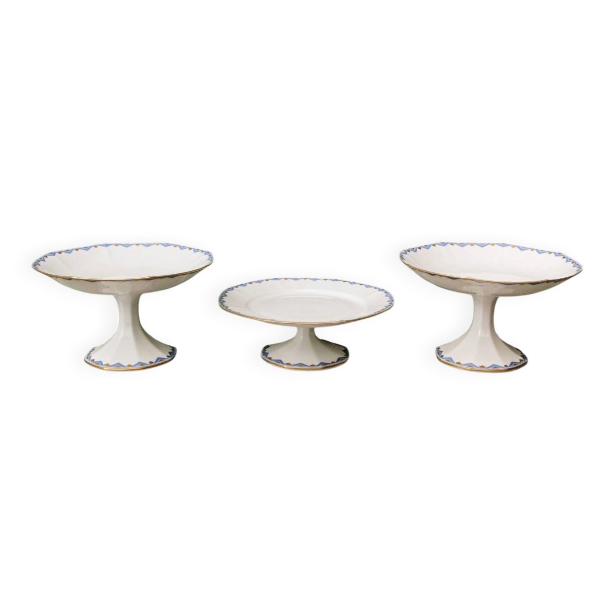 Set of 3 Art Deco compotes Balleroy Frères, Limoges