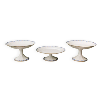 Set of 3 Art Deco compotes Balleroy Frères, Limoges