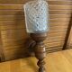Vintage wall sconce mobelhaus wood + bohemia crystal globe