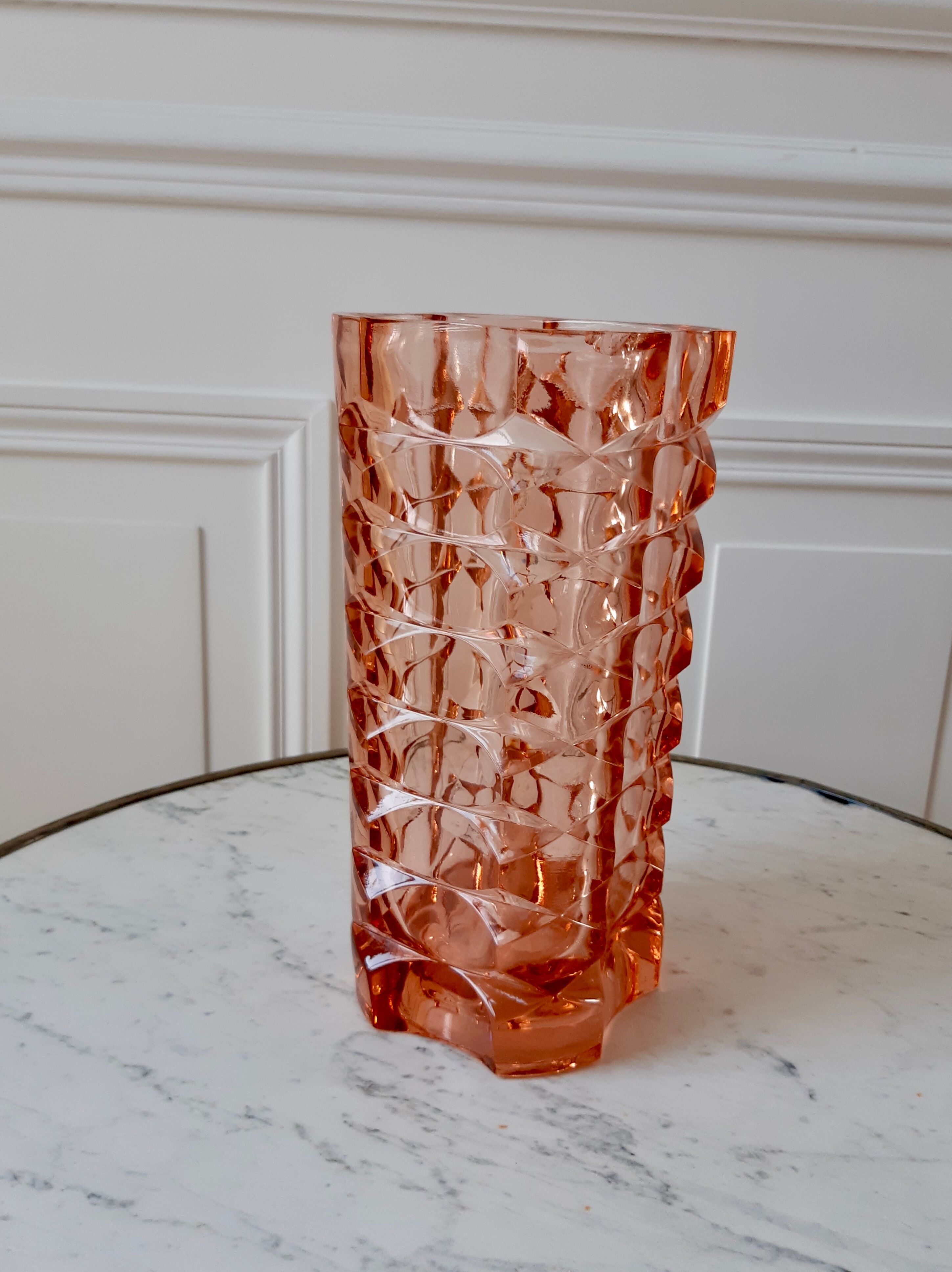 Vase art déco rose
