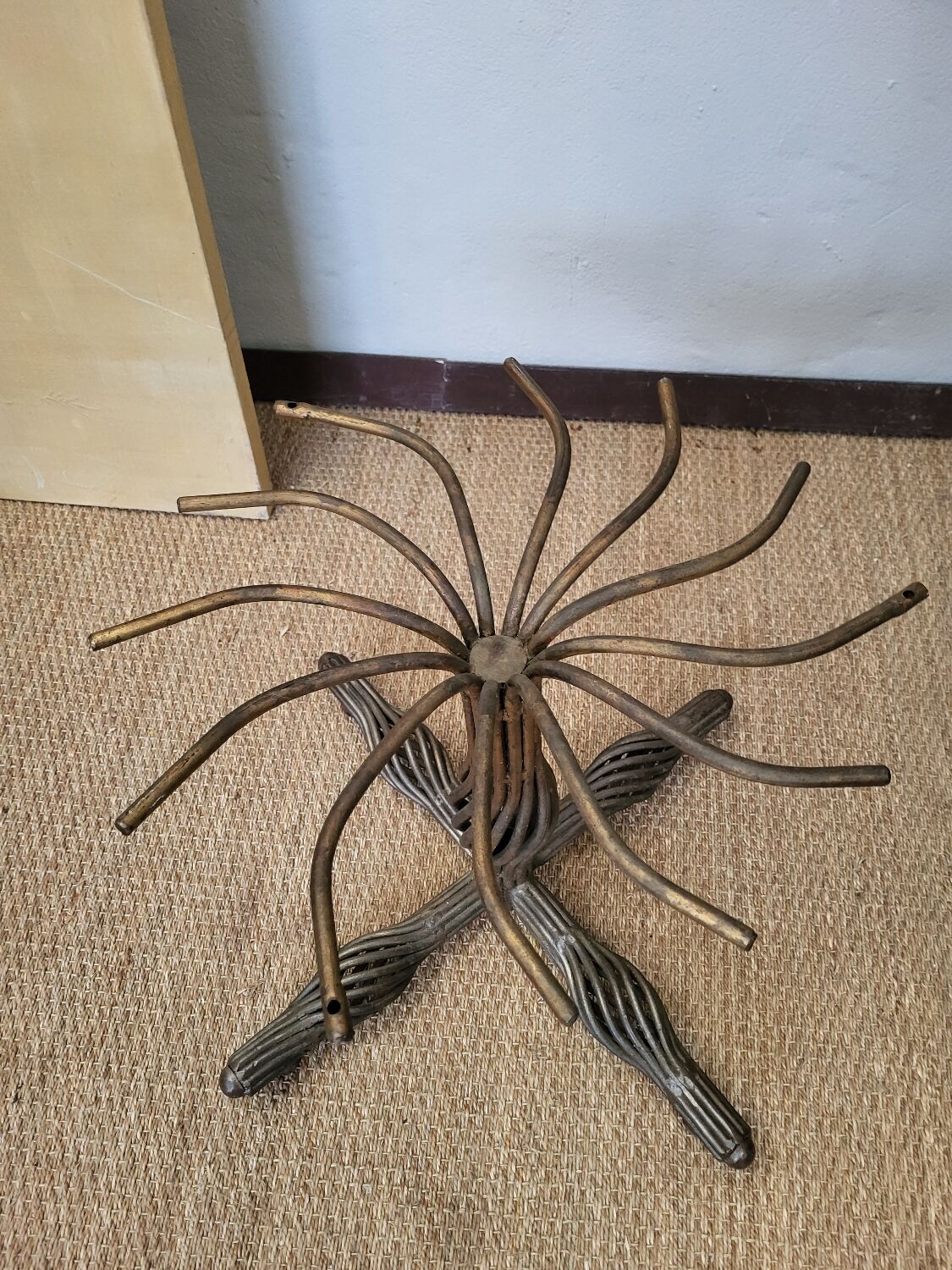 1970s modernist coffee table in smoked glass and metal.