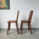 Paire de chaises brutaliste en chêne 1950