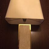 Travertine and Camille Breesch 1970 brass table lamp