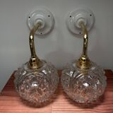 Pair of vintage globe wall lights