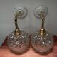 Paire d’appliques murales globes en verre vintage