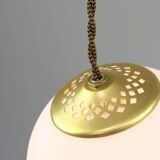 Mid-Century Italian Brass & Opaline Cluster of Lamps