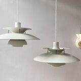 Pair Louis Poulsen PH5 pendant lamps by Poul Henningsen Denmark