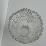 Glass vase with stylized flower pattern
