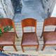 Suite de 6 chaises STELLA, Art Déco, assise en cuir