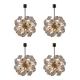 Unique set of four design Space Age dandelion / Sputnik chandeliers, 1970s