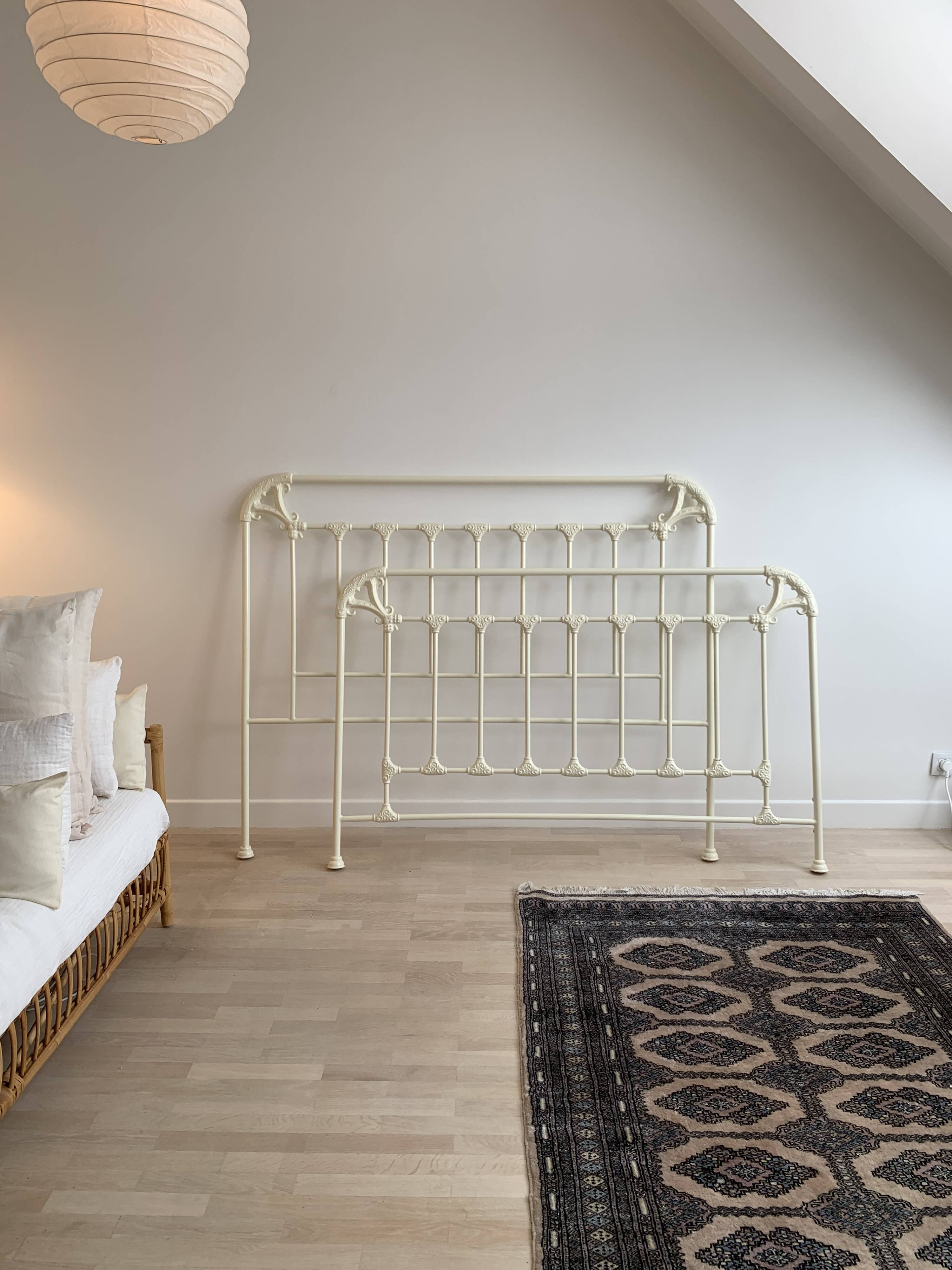Bed 160 white wrought iron Irish handcrafted Celtic motifs