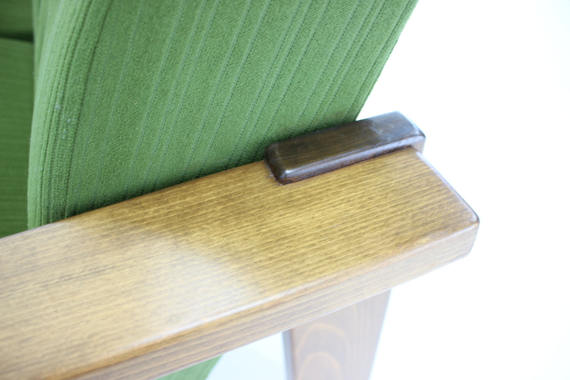 3-seater beech sofa from the 1970s, Czechoslovakia