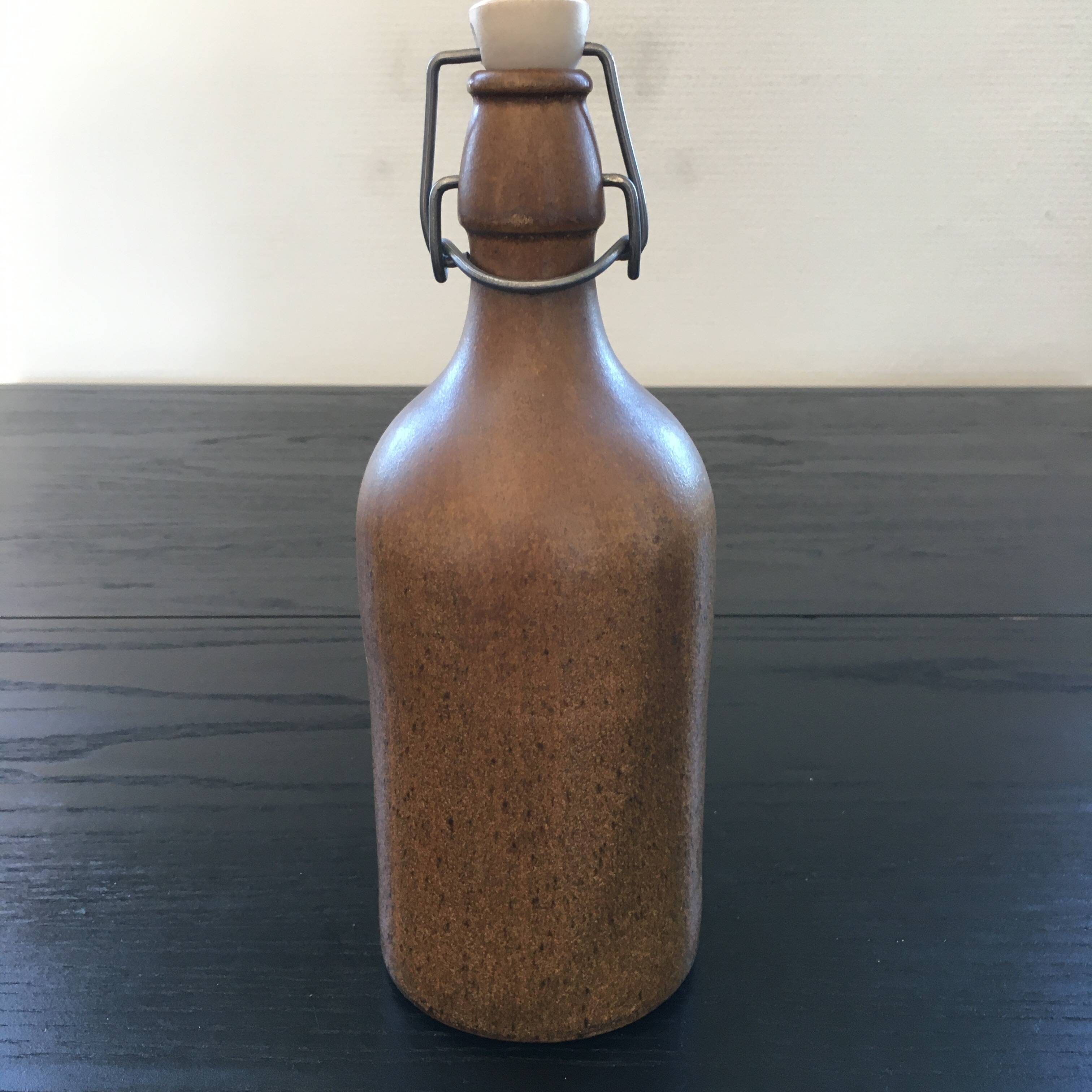 Beige stoneware bottle