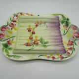 Plat à asperges barbotine KG St-Clément art-nouveau