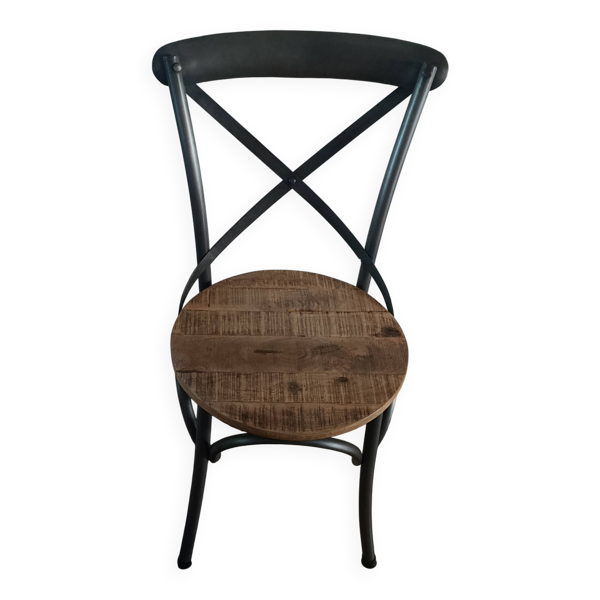 Chaise bistrot en bois et métal