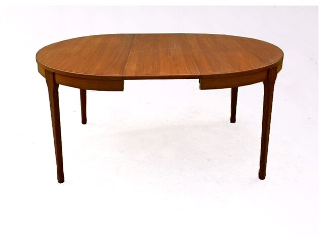Scandinavian teak round dining table by Paris, tv furniture 1960