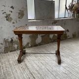 Walnut and tile bistro table 1890