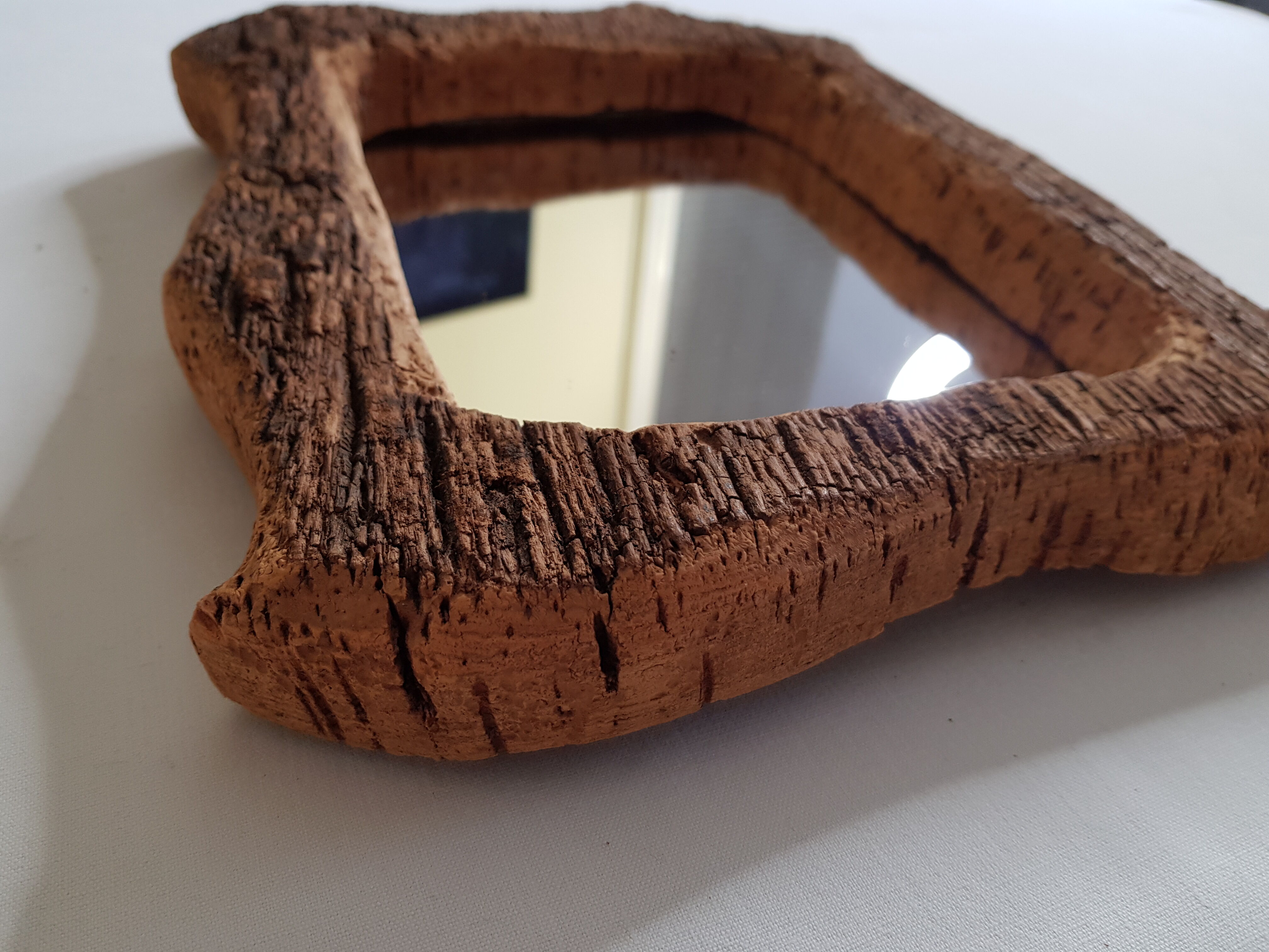 Rectangular mirror, cork frame, 60/70