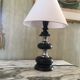 Black wooden lamp chrome braces
