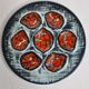 Ensemble de six assiettes, service à huitres, Pornic, 25 cm