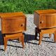 Pair of vintage 50s walnut bedside tables