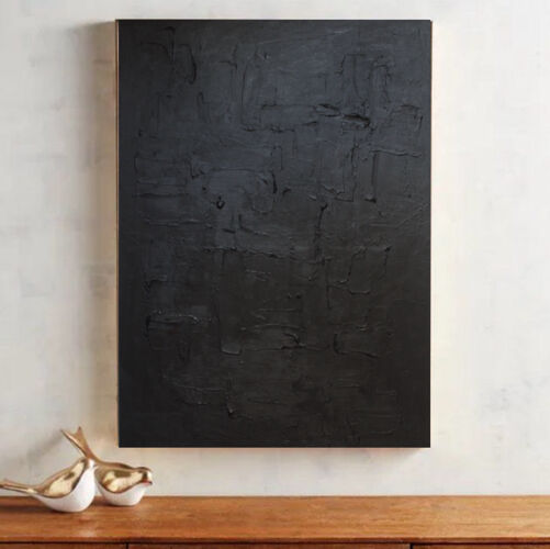 Black monochrome abstract painting by Bodasca